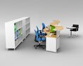 Modern Office Furniture Set 04 3D 모델 