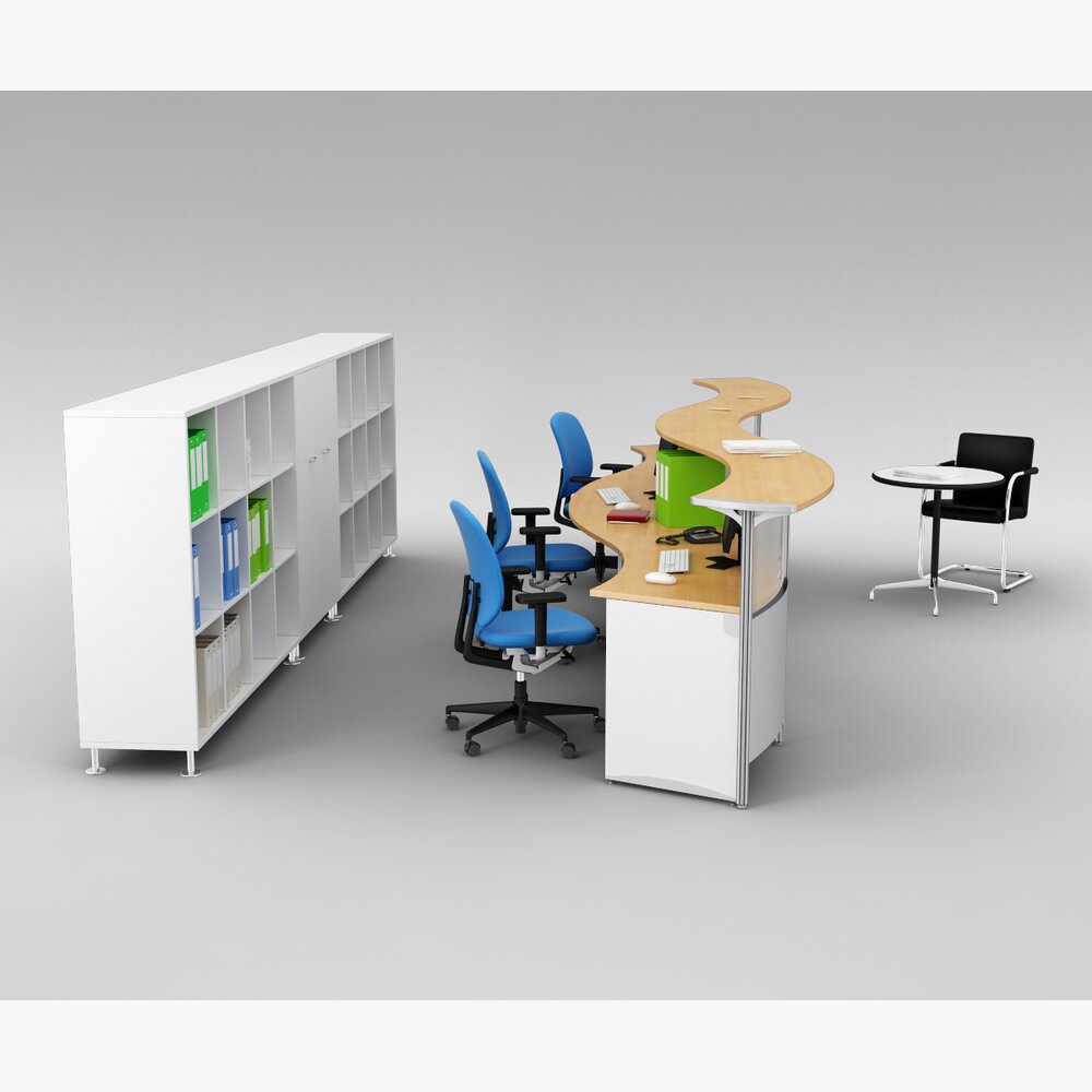 Modern Office Furniture Set 04 3D модель