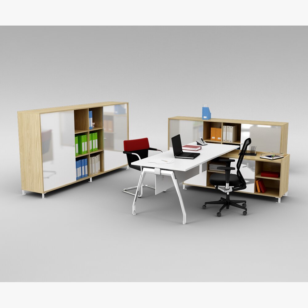 Modern Office Furniture Set 05 3d model