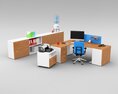 Modern Office Cubicle Setup 3D 모델 