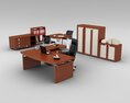 Executive Office Desk Set Modello 3D