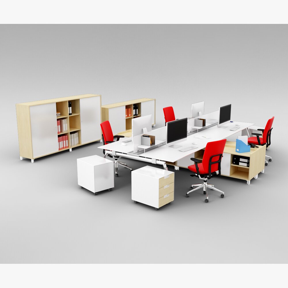 Modern Office Workstation 05 3D-Modell