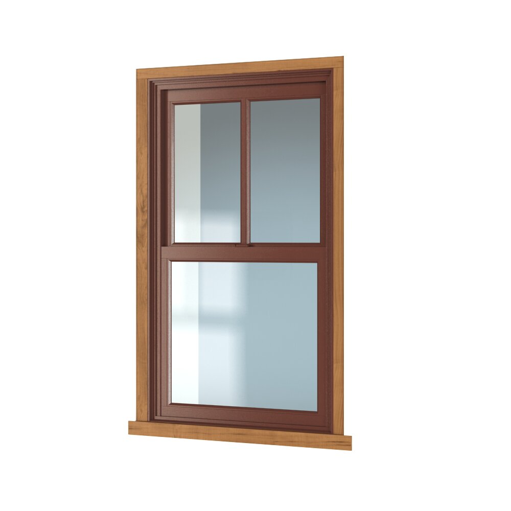Double-Hung Wooden Window Modelo 3D