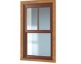 Double-Hung Wooden Window 3d model