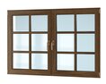 Wooden Double Pane Window 3d model
