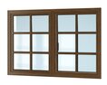 Wooden Double Pane Window Modello 3D