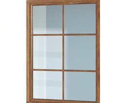 Wooden 8-Pane Window Modelo 3d
