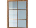 Wooden 8-Pane Window Modèle 3d