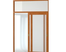Wooden Glass Door 3D-Modell