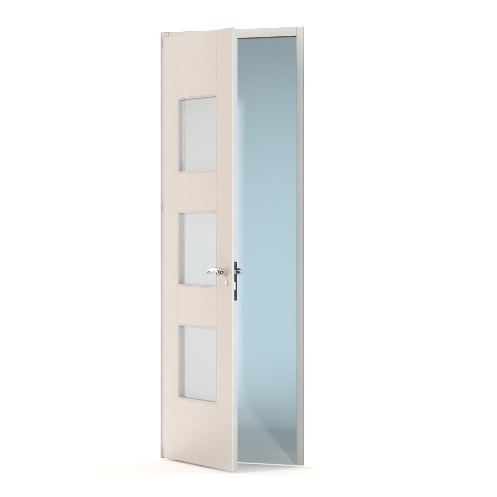 Modern White Interior Door Modello 3D