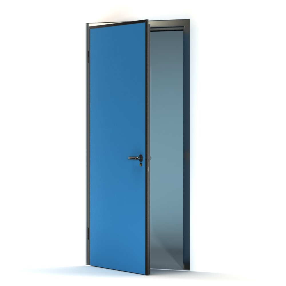 Blue Open Door 3d model