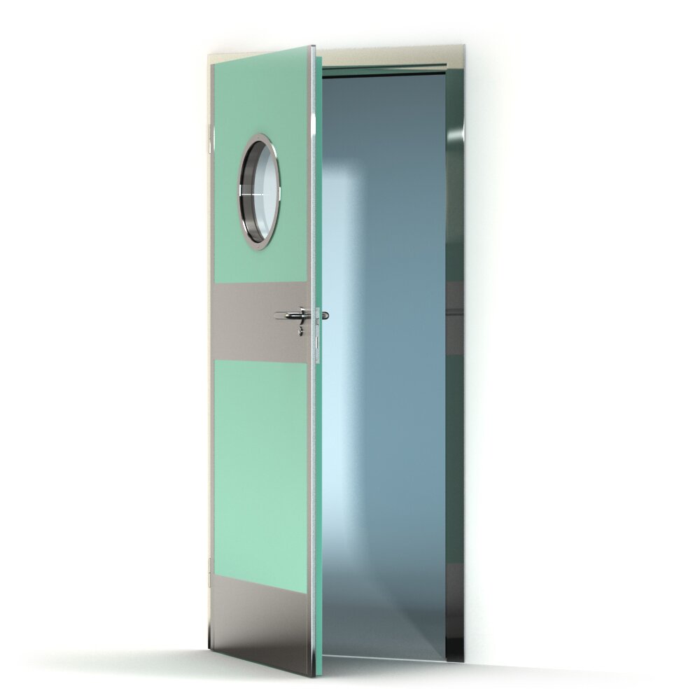 Modern Interior Door With Porthole Window 3D-Modell