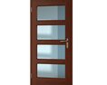 Modern Wooden Door with Glass Panels 3Dモデル