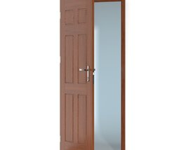 Open Wooden Door 02 3D model