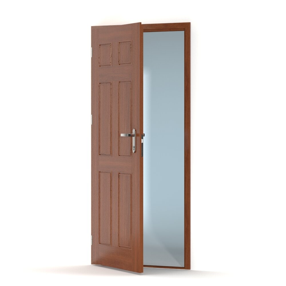 Open Wooden Door 02 Modèle 3d