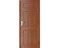 Open Wooden Door 02 3d model