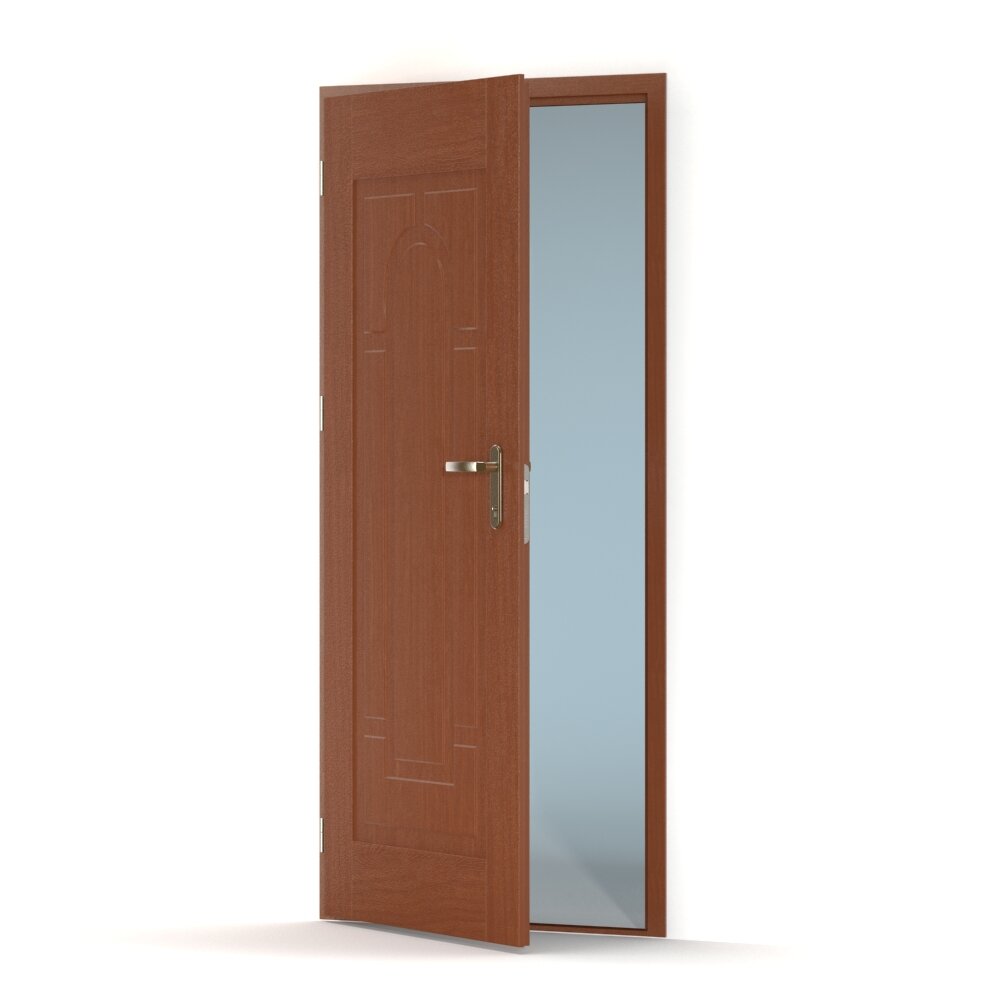 Open Wooden Door 04 3d model