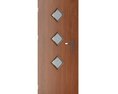 Modern Wooden Door with Glass Inserts Modello 3D