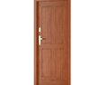 Partially Open Wooden Door Modelo 3d