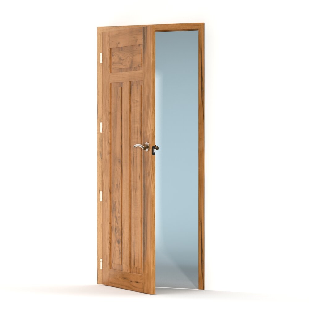 Wooden Interior Door 3D-Modell