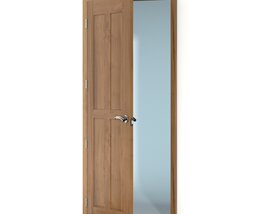 Open Wooden Door 07 3D model