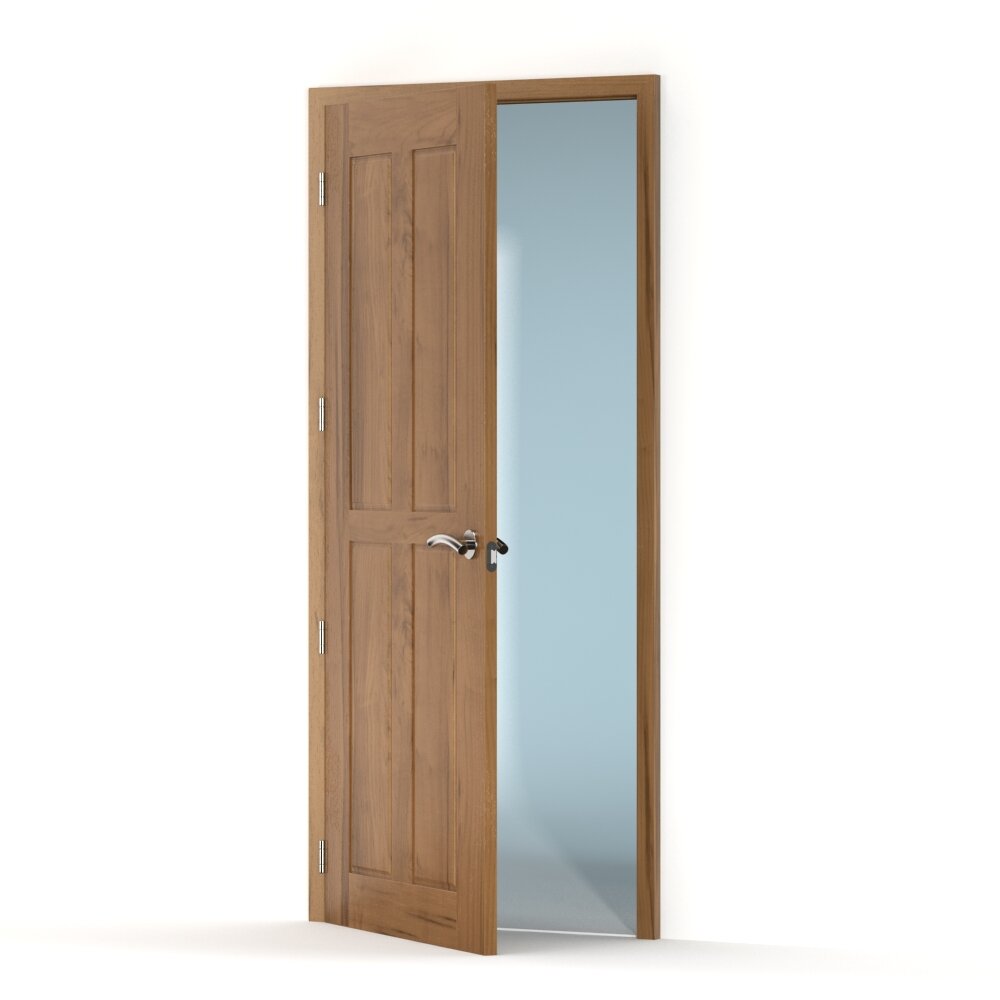 Open Wooden Door 07 3D 모델 