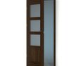 Wooden Door with Glass Panels 3D-Modell