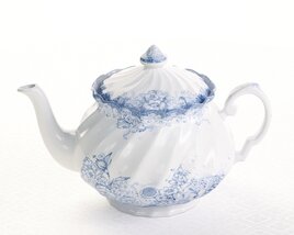 Blue Floral Teapot 3D-Modell