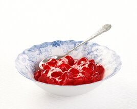 Cherry Dessert in a Bowl 3D model