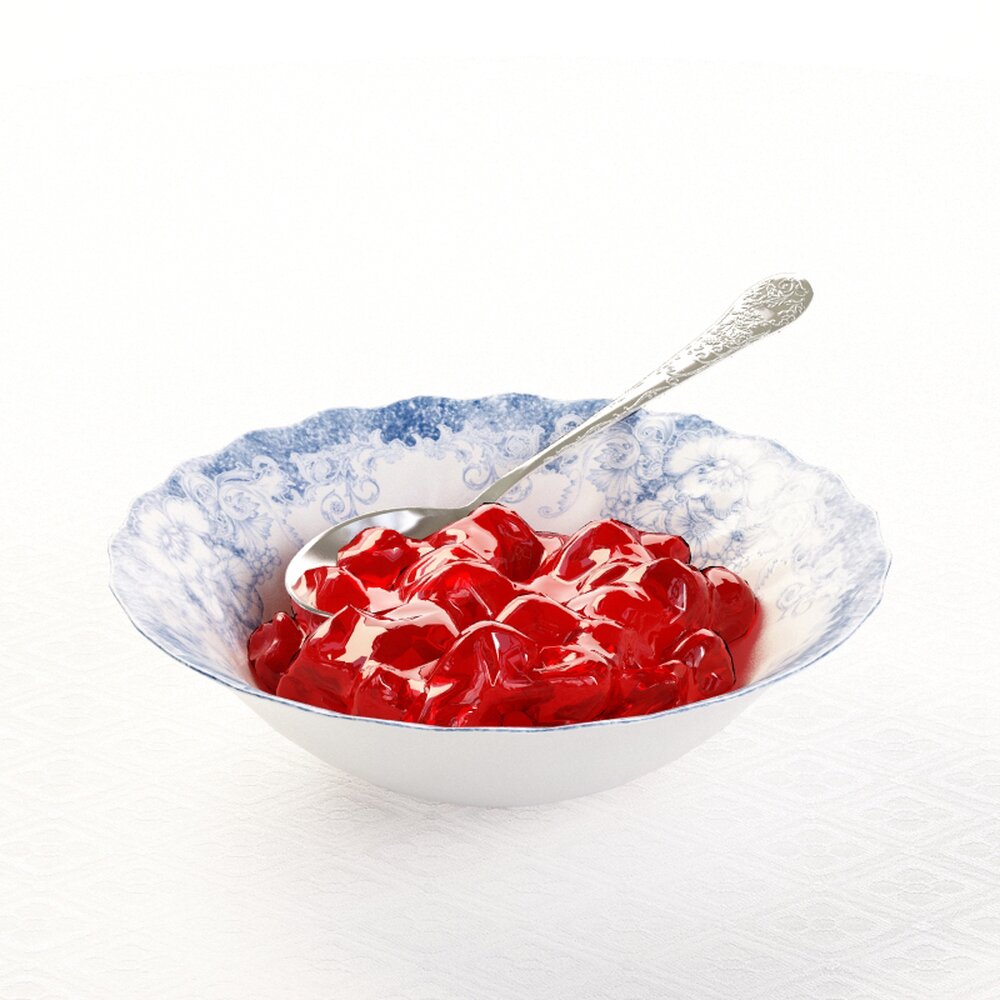 Cherry Dessert in a Bowl 3D 모델 