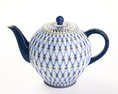 Blue Patterned Teapot 3d model