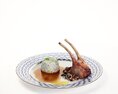 Gourmet Rack of Lamb with Garnish 3D-Modell