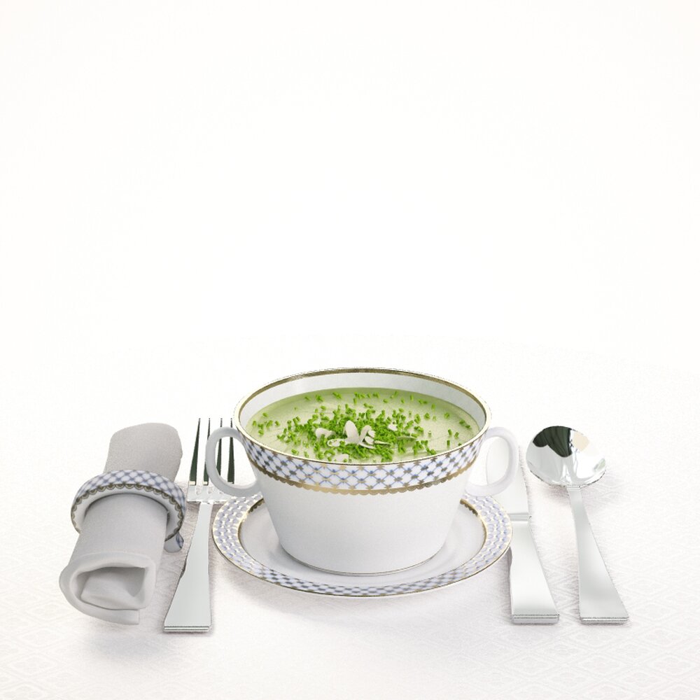 Elegant Soup Setting 3d model