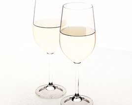 White Wine Glasses 3D model