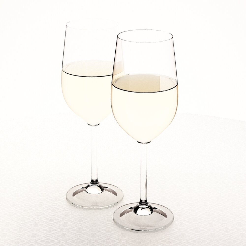 White Wine Glasses 3D模型