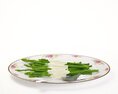 Asparagus on Decorative Plate 3D-Modell