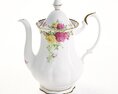 Floral Porcelain Teapot 3D-Modell