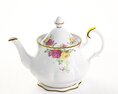 Floral Porcelain Teapot 02 3d model