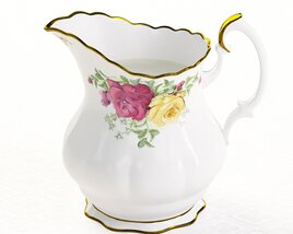 Floral Porcelain Creamer 3D-Modell