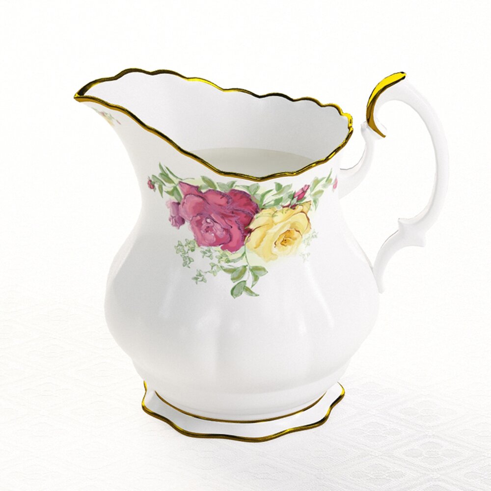 Floral Porcelain Creamer 3d model