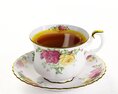 Floral Tea Cup Set 3D модель