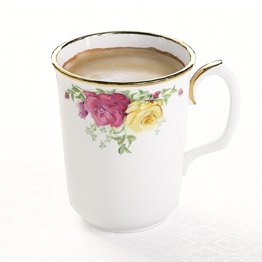 Floral Porcelain Mug 3D-Modell