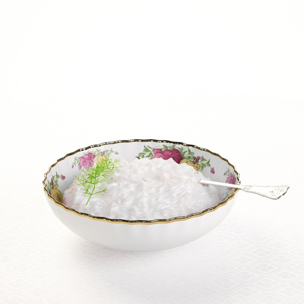 Porcelain Bowl of Rice 3D model