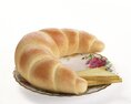 Crescent Pastry on Plate 3D модель