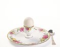 Elegant Floral Egg Cup with Spoon 3D模型