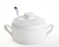 White Ceramic Sugar Bowl 3D модель