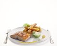 Grilled Chicken and Fries 3D 모델 