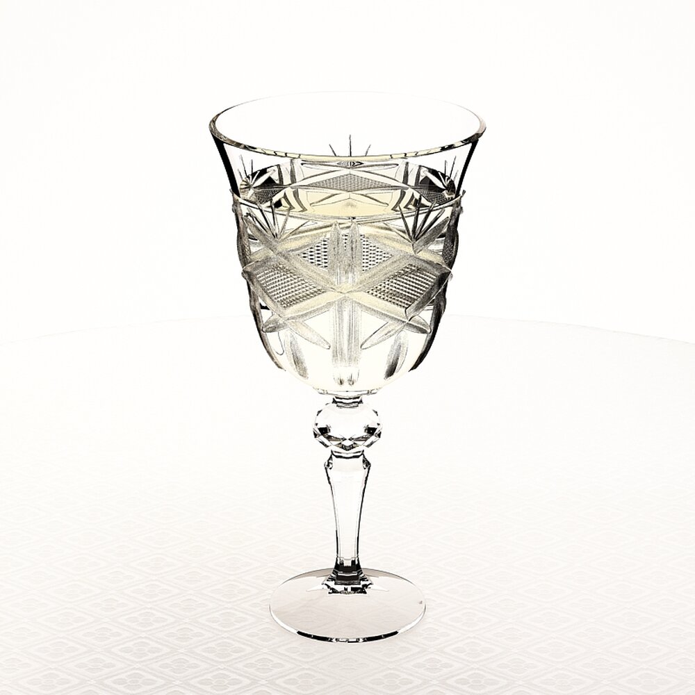 Crystal Wine Glass 3D 모델 