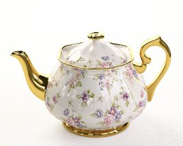 Floral Teapot 02 Modèle 3D