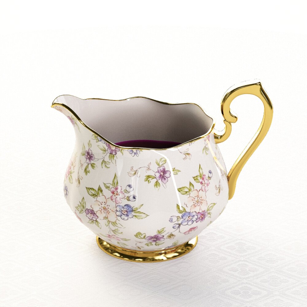Floral Creamer Pitcher 3Dモデル